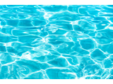 Close up photo of blue pool water